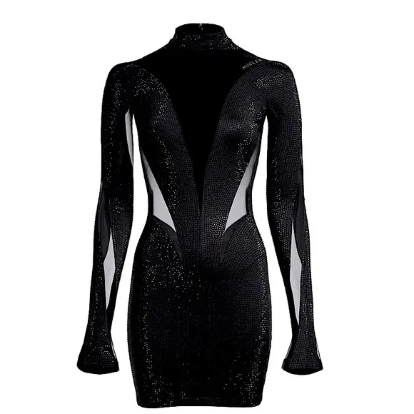 Mugler | Dresses | Mugler Hm Spiralpanel Mini Dress With Rhinestonesblack Size M New With Tags | Poshmark Mugler | Dresses | Mugler Hm Spiralpanel Mini Dress With Rhinestonesblack Size M New With Tags | Poshmark